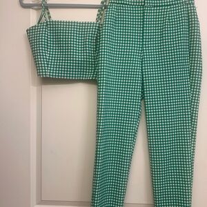 Green Gingham Women's two piece outfit
